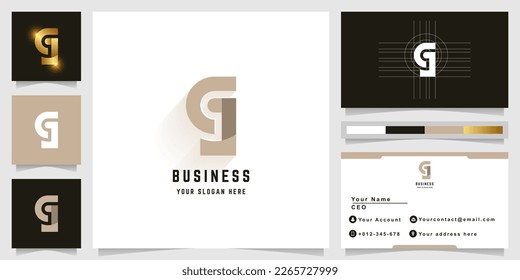 Letter JG oder GJ-Monogramm-Logo mit Visitenkartendesign