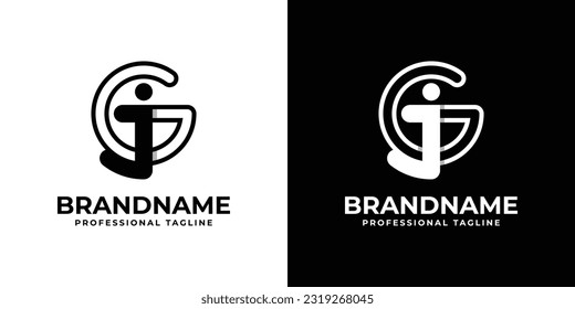 Letter JG oder GJ Monogram Logo, geeignet für jedes Geschäft mit JG oder GJ Initialen.