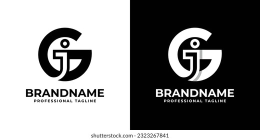 Letter JG or GJ Monogram Logo, suitable for any business with JG or GJ initials.