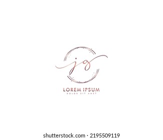 Letra JG logotipo de escritura manual inicial con firma y estilo dibujado a mano.
