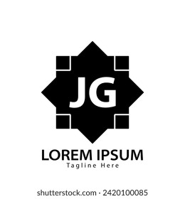letra logotipo de JG. Ilustración vectorial del diseño del logotipo de JG para empresas creativas, empresas, industria