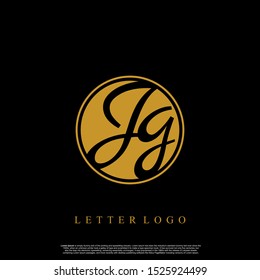 Letter JG logo initial emblem letter luxury vector.