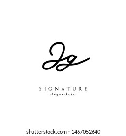Letter JG Signature Logo Template - Vector