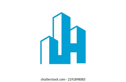 Buchstabe JH mit Baulogo, Vektordesign-Symbol-Symboldesign-Idee