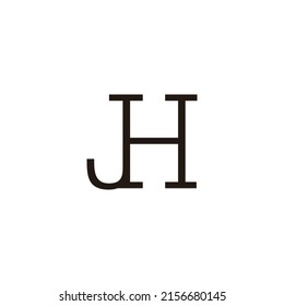 Letter JH connect geometric symbol simple logo vector