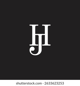 Letter JH or HJ logo design vector template.