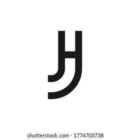 letter JH initial logo design 