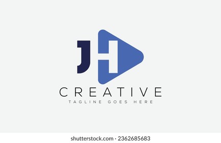 Ilustración vectorial de la plantilla de diseño del logotipo JH de la letra.