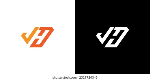 Letter JH negative space logo, JH Monogram, Initial JH Logo, JH Logo, Icon, Vector