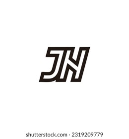 letter jh outline simple geometric logo vector 