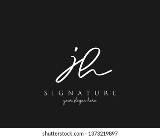 Letter JH Signature Logo Template - Vector