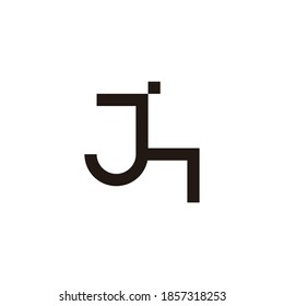 letra jh vector de logotipo lineal geométrico simple