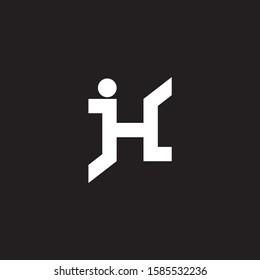 letter jh simple geometric linked logo vector