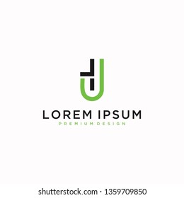 letter JHlogo design template with business card. Vector