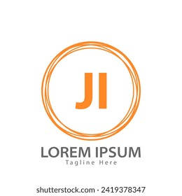 logotipo de la carta JI. Ilustración vectorial del logotipo de JI para empresas creativas, empresas, industria
