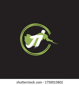 Icono del logotipo de la letra JI planilla de diseño plano y vectorial.