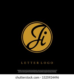 Letter JI logo initial emblem letter luxury vector.
