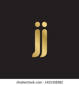 Letter jj linked lowercase logo design template elements. Gold letter Isolated on black  background. Suitable for business, consulting group company.