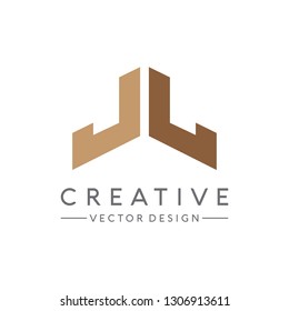 Letter JJ LL Logo. Initial Letter Design Vector Luxury Colors