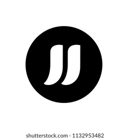 Letter JJ Logo Design, Logo  Template and Icon, Initial Alphabet JJ, Black and White Vector Illustration