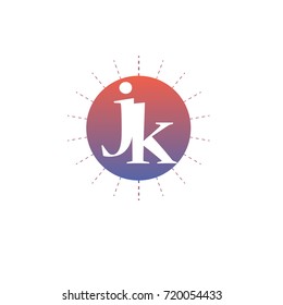 Letter JK with circle color element logo Design