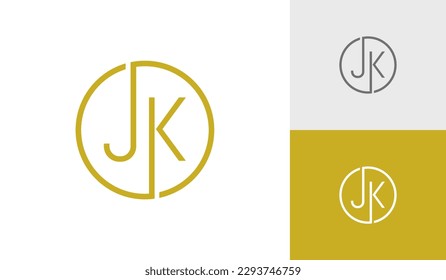 Letter JK circle initial monogram logo design vector