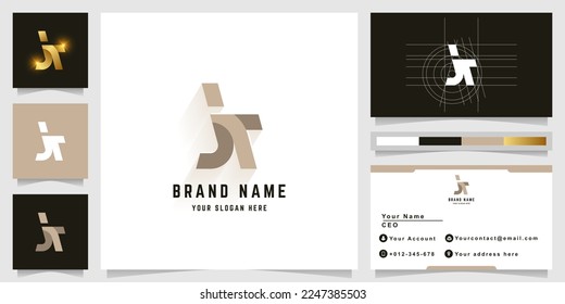 Letter jK or jT monogram logo with business card design