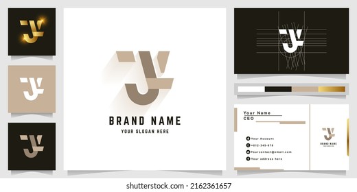 Letter JK or JY monogram logo with business card design