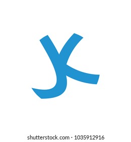 letter jk linked  simple design logo vector