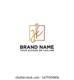 letter JK logo design vector template