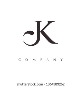 letter JK logo design vector