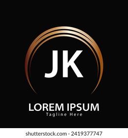 Buchstabe JK Logo. Design-Vektorgrafik des JK-Logos für Kreativunternehmen, Unternehmen, Industrie