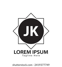 letter JK logo. JK logo design vector illustration for creative company, business, industry