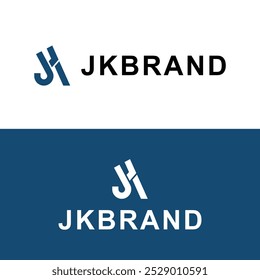 Letra JK logo. Ilustración vectorial del diseño del logotipo de JK para la compañía creativa, negocio, industria
