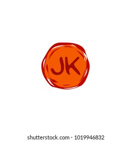 Letter JK Logo. Shape Template. Fun Logo