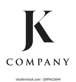 Un vector de plantilla de logotipo de JK de letras
