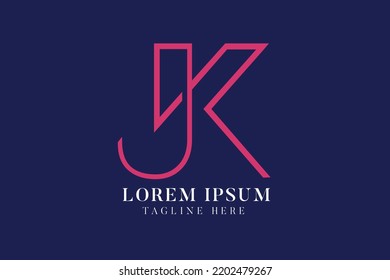 Letter JK Logo  Vector Monogram Logotype Template