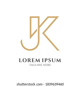 Letter JK monogram logo template with line concept