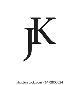 letter jk simple linked logo vector