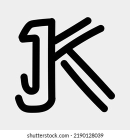 Letra JK simple logo vector diseño creativo