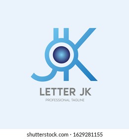 letter jk vector logo design template