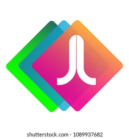 Letter JL logo with colorful geometric shape, letter combination logo design for creative industry, web, business and company.