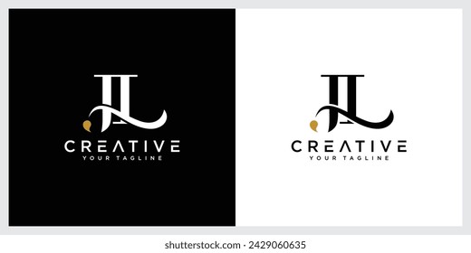Vector de plantilla de diseño de logotipo JL