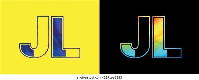Plantilla vectorial de diseño del logotipo JL de la letra. Moderno y creativo logotipo de lujo para la identidad empresarial