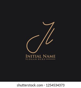 Letter Jl Logo. Initial Letter Design Vector Luxury Colors