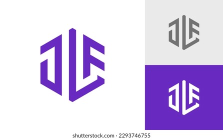 Letter JLF initial hexagon monogram logo design vector