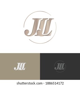 Letter JLJ logo initial nature color design, letter JJL, letter JL, letter LJ, elegant, luxury, earth tone color