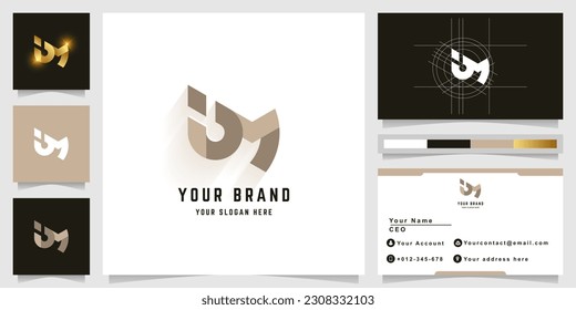Letter jM or iM monogram logo with business card design