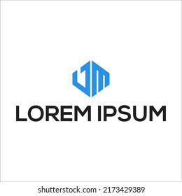 letter JM logo design template