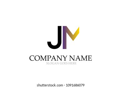 Letter JM Logo Design Vector.
